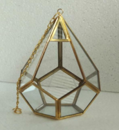 Multishaped Brass Coated Terrarium Vase