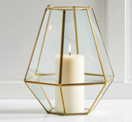 Brass Coated Glass Candle Stand