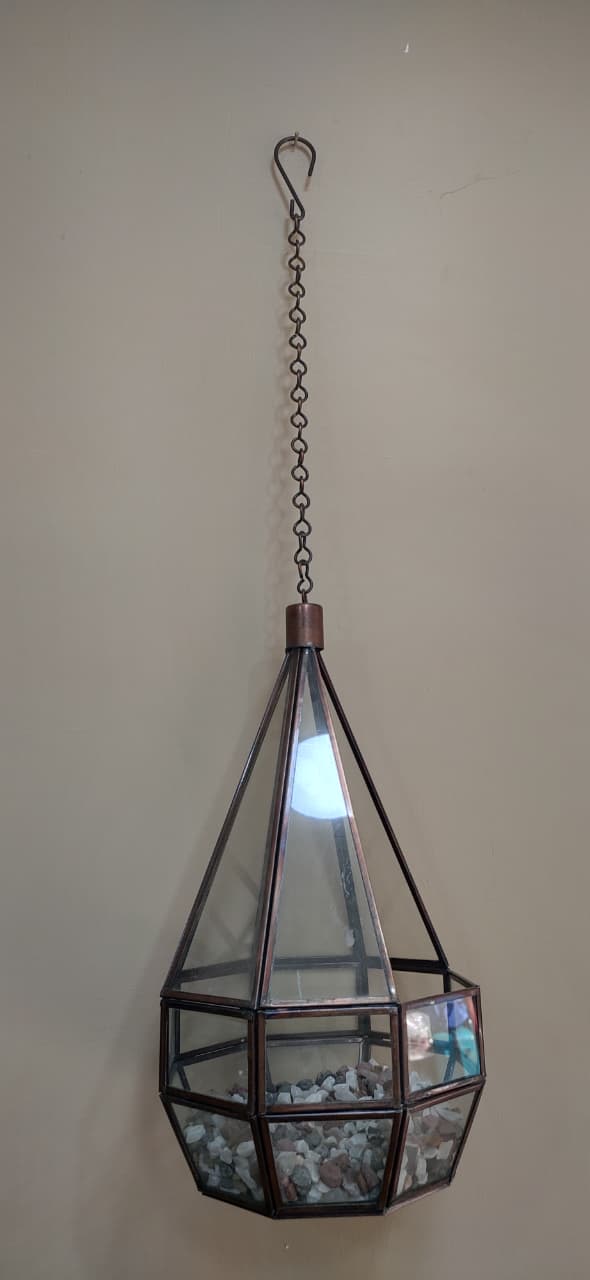 Brass Coated Hanging Terrarium